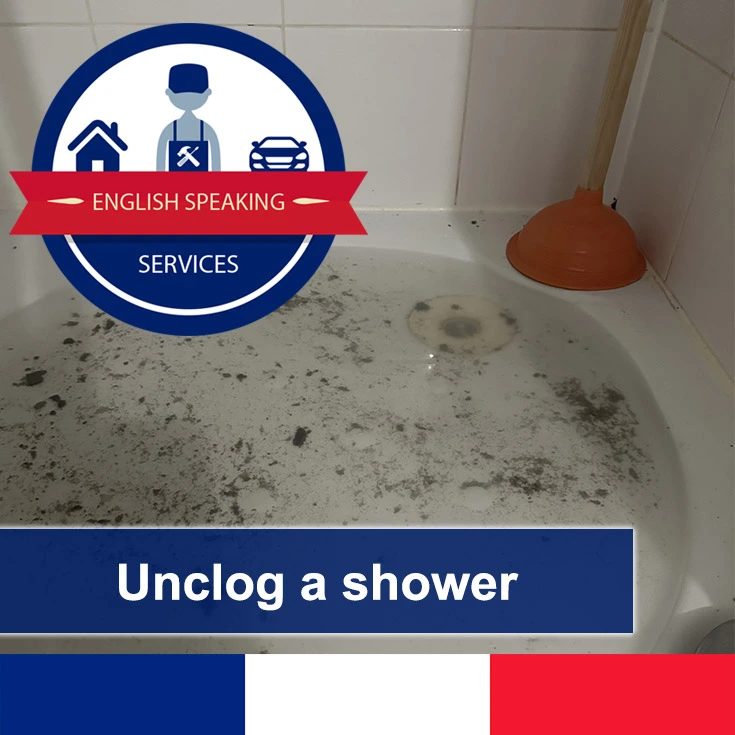 unclog a shower